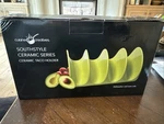 Kitchen Creatives Southstyle Ceramic Green 4X Taco Holder, Made In Usa. Fixed Price $9.99.