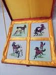 Yi Lin Art Treasures Of China 4 Porcelain Horse Tile Coasters With Case. Fixed Price $26.99.