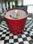 Emile Henry Utensil Holder New Red Made In France. Fixed Price $65.00.