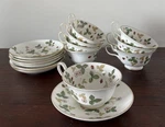 Wedgewood Bone China Wild Strawberry Tea Set Of Cup And Saucers R4406. Fixed Price $200.00.