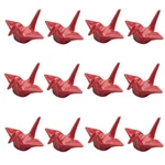 Japanbargain Set Of 12 Red Porcelain Chopstick Rest Origami Crane Shape 4821. Fixed Price $19.95.