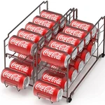 2 Pack - Stackable Beverage Soda Can Dispenser Organizer Rack, Bronze. Fixed Price $35.50.