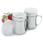 Norpro #763 Stainless Steel Salt & Pepper Shaker Set W/ Handles. Fixed Price $28.99.
