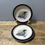 Folkcraft Stoneware Loon Lake Scotty Z Salad Dessert Plates 8-1/2" Set Of. Fixed Price $13.99.
