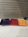 Pampered Chef Simple Additions Petite Squares Set Of 3 Colored Bowls 4.5. Fixed Price $18.99.