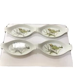 Enesco Songbird Au Gratin Fine China Set Of 4 Dishes Oven Table 1976 Vintage. Fixed Price $29.99.