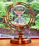 Globe Hourglass Brass Blown White 30 Minute Timer Large. Fixed Price $65.00.
