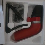 Deni Hand Held Food Smoker Model 41876 Red Black With Wood Chips. Fixed Price $45.00.