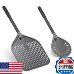 Joylongde 12" & 8" Aluminum Perforated Pizza Peel Set W/ Silicone Handle. Fixed Price $67.99.
