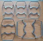 5 Vintage Corningware Metal Cradles P-11-M-1, P-11-2 1/2-M-1, P-16-M Holders. Fixed Price $39.50.