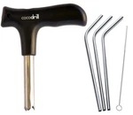 Cocodrill Coconut Opener Tool + 3 Reusable Straws -combo Pack Stainless Steel. Fixed Price $10.99.