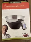 Wolfgang Puck Digital Measuring Bowl Scale - Stainless Removable New Red. Fixed Price $22.00.