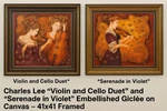 Set Of 2 Charles Lee Embellished Gicl On Canvas. Fixed Price $749.95.