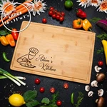 Bamboo Rectangle Cutting Board Personalized Chef Man Design Kitchen Decor Gift. Fixed Price $23.99.