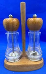 Pampered Chef Bamboo Salt & Pepper Grinder Stand Set #2198. Fixed Price $19.99.