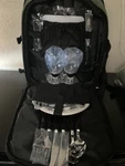 Green Insulated Picnic Backpack Set W/ Plates Cutlery Wine Glasses. Fixed Price $26.00.