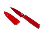 Kuhn Rikon Colori Non-stick Serrated Paring Knife With Safety Sheath, 4 Inch. Fixed Price $16.95.