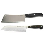 Wusthof Classic 6" Cleaver Knive Black With 7" Hollow Edge Santoku Kitchen Knife. Fixed Price $181.99.