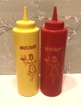 Vintage Tablecraft Mustard & Ketchup Squeeze Bottles Waitress Retro Diner Usa. Fixed Price $9.50.