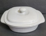 Chantal White Stoneware Casserole Dish W/lid 1 Qt Covered Pot Handcrafted Htf. Fixed Price $59.12.