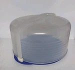 Tupperware Round Cake Taker Blue Base With Handle (3062B-1). Fixed Price $14.88.