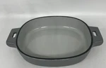 Pampered Chef Qt Blue Enameled Cast Iron Baker Pan Baking Dish #100462. Fixed Price $20.00.