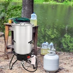 50QT Stainless Steel Turkey Deep Fryer With Baskets & Stand For Outdoor Cooking. Fixed Price $81.98.