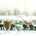3 Pcs 9" 10" 11" Tall Clear Glass Apothecary Jars With Lids Wedding Favors Sale. Fixed Price $30.08.