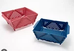 Kuhn Rikon 2 Piece Folding Colander Baskets Berry, Navy. Fixed Price $19.88.