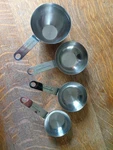 Professional Measuring Cups Stainless Steel Set 4 Metal. Fixed Price $40.00.