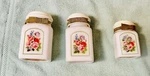 Vintage Set Of 3 Avon Beauty Powder & Bath Oil Very Cute Jars!!. Fixed Price $7.95.
