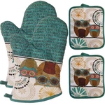 Oven Mitts And Pot Holders Sets, Funny Owl Kitchen Heat Resistant .... Fixed Price $31.67.