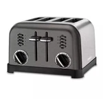 Cuisinart Classic Metal 4-SLICE Toaster, Brushed Black Stainless CPT-180BKSP1. Fixed Price $52.95.