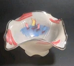 1930-40S Indiana Glass Art Console Bowl Decor Sailboats Nautical Pastel 8". Fixed Price $34.98.