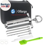 Stainless Steel Meat Injector Syringe With 4 Marinade Needles And Travel Case Fo. Fixed Price $64.24.