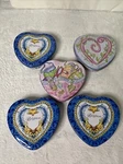 Lot Of 5 Brighton Metal Tins 6 Heart Shaped Jewelry Boxes Gift. Fixed Price $14.39.