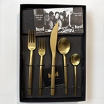 Mepra, Due Ice Place Setting, 5 Piece Set, Brushed Gold Finish, Medium New. Fixed Price $258.00.