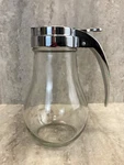 Syrup Dispenser W/ Chrome Top Handle Dripcut By Traex 214J - Clear Glass. Fixed Price $12.79.