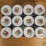 Ball 8 Oz Jarden 2005 Quilted Crystal Jelly Jars Fruit Basket Lids 12 Half-pint. Fixed Price $29.99.
