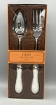Williams-sonoma Turkey Serving Set Steel With Porcelain Handles Acorn Pattern. Fixed Price $38.25.