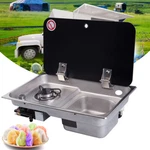 Lpg 1 Burner Boat Caravan Rv Camper Gas Stove Hob With Sink Combo Cooktop SS304. Fixed Price $266.90.