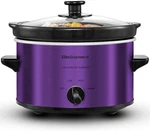 Elite Gourmet MST-275XP Electric Oval Slow Cooker, 2QT Quarts, Purple. Fixed Price $41.58.