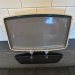 Retired Pampered Chef Gray Stoneware Rectangle Medium Entertaining Platter 1453. Fixed Price $29.97.