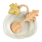 Mud Pie Pumpkin Tidbit Dish, Blue; 3/4" X Spoon 5". Fixed Price $32.80.
