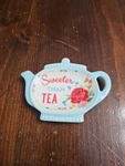 Pioneer Woman Tea Bag Holder Spoon Rest Rose Floral Sweeter Than New. Fixed Price $8.00.