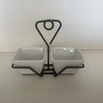 Pampered Chef Simple Additions Caddy Set Of 2 White Square Bowls Serving Buffet. Fixed Price $15.00.