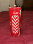 Coca-cola Drink Up Retro Straw Tin Canister Red. Fixed Price $9.99.