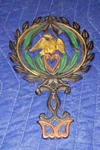 Vintage Black Cast Iron Trivet Eagle T-13 W/ Hand Painted Accents. Fixed Price $18.95.