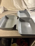 Pampered Chef Coating Trays Set Of Gray #100358 (no Tongs Included) Nesting. Fixed Price $7.87.