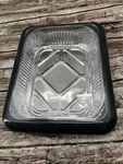 Fancy Panz 9"X13" Gray Foil Carrier With Removable Clear Lid For Serving. Fixed Price $22.00.